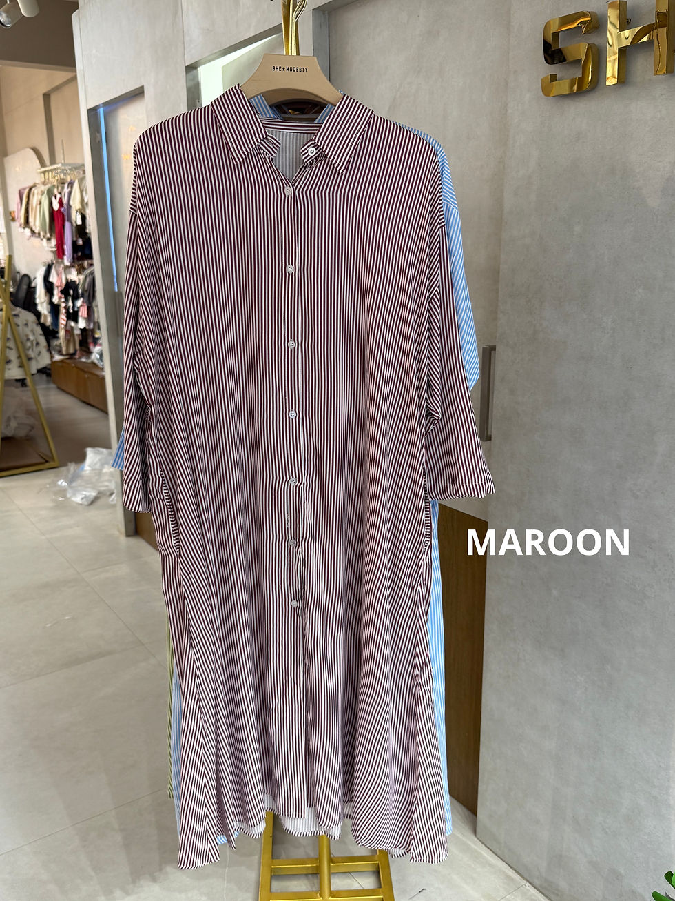 Thumbnail: 17094 - VIRAL  STRIPE OVER SIZED LONG TOPS(9 Colors)