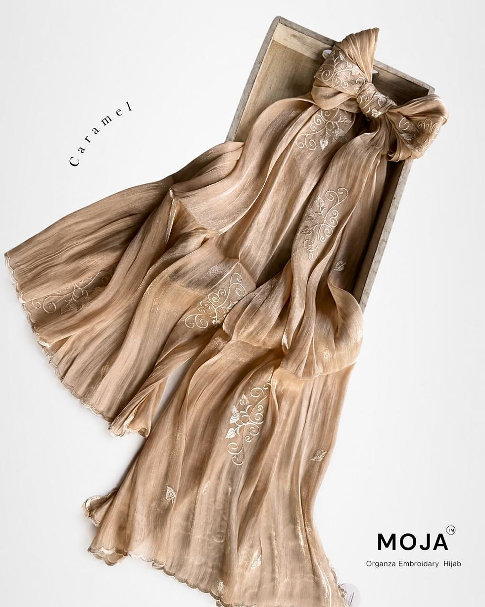 Thumbnail: 1233 - EMBROIDERY ORGANZA SHIMMER HIJABS (12 Colors)