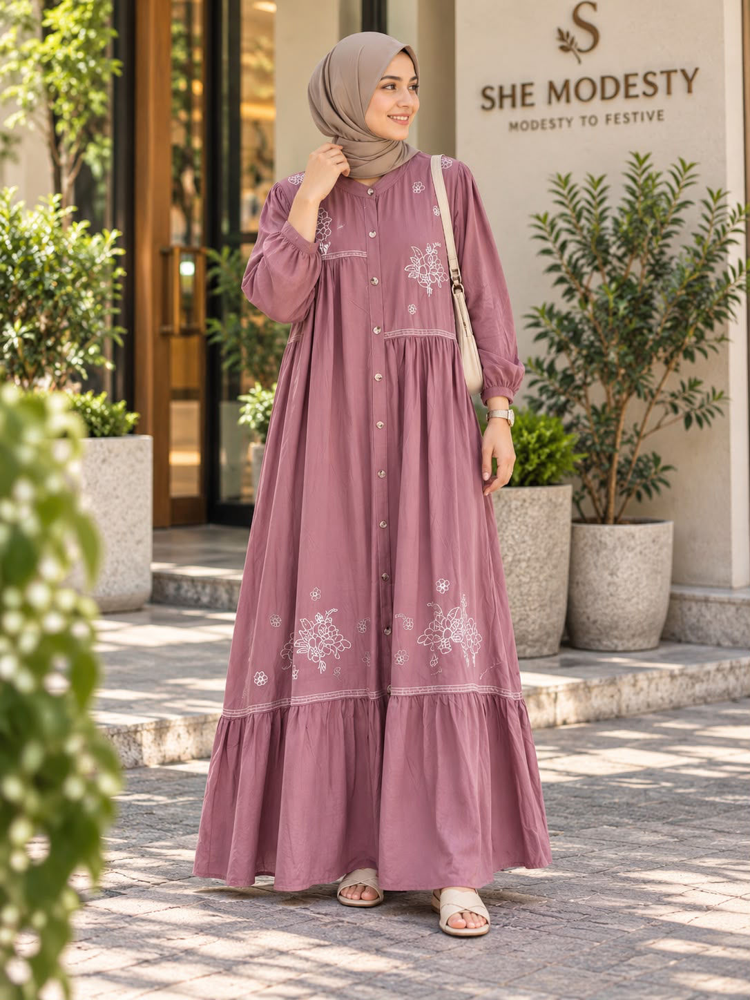 1227 - MODEST GOWN (5 Colors)