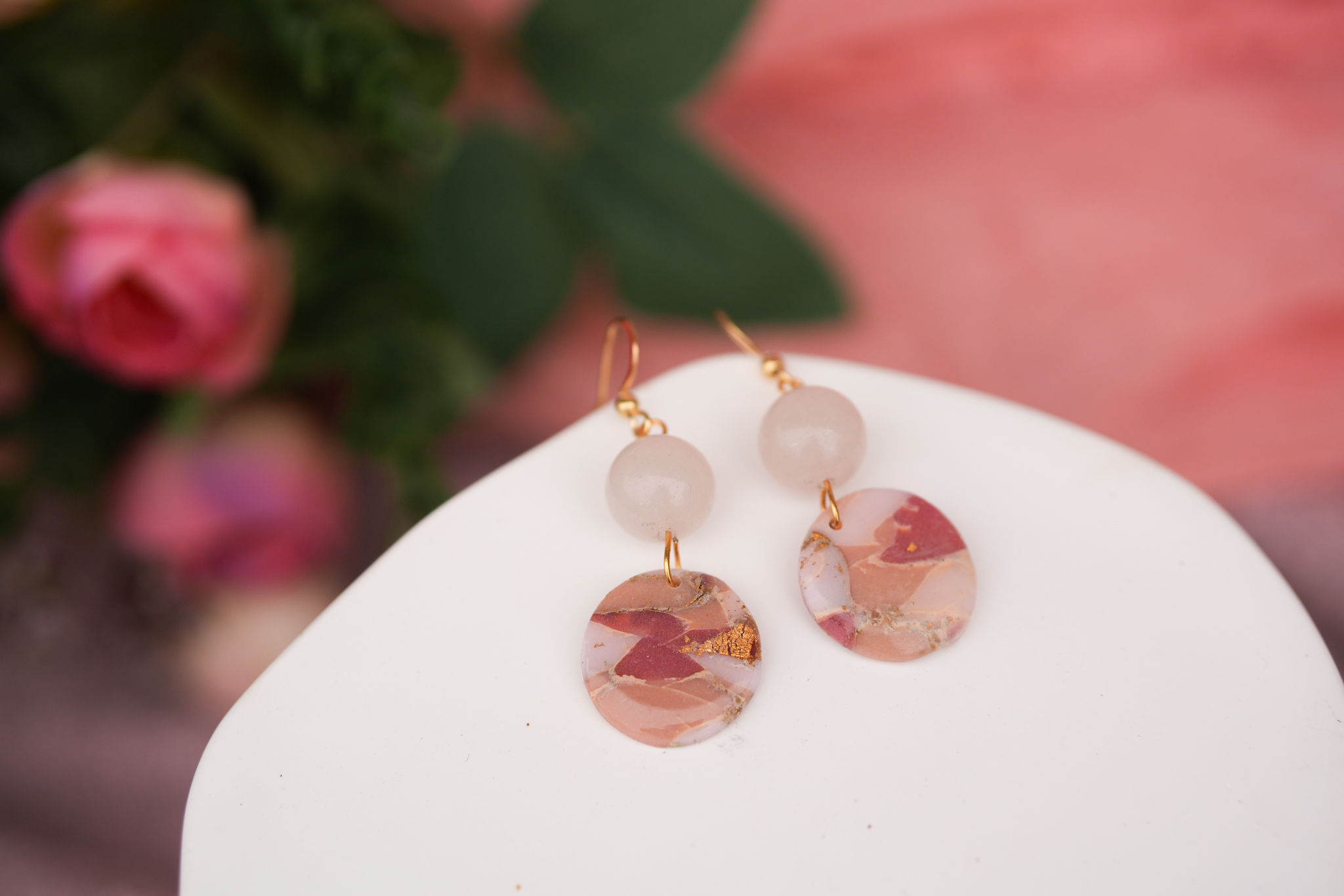 Eliana Rose Quartz Dangle Earrings