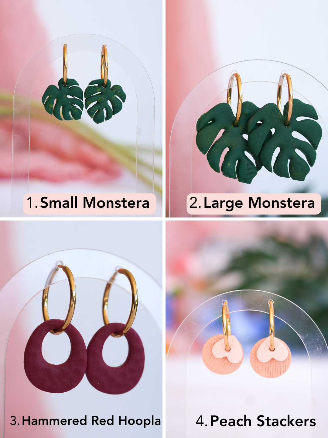 Interchangeable Polymer Clay Hoop Charms | Mix & Match Earring Dangles