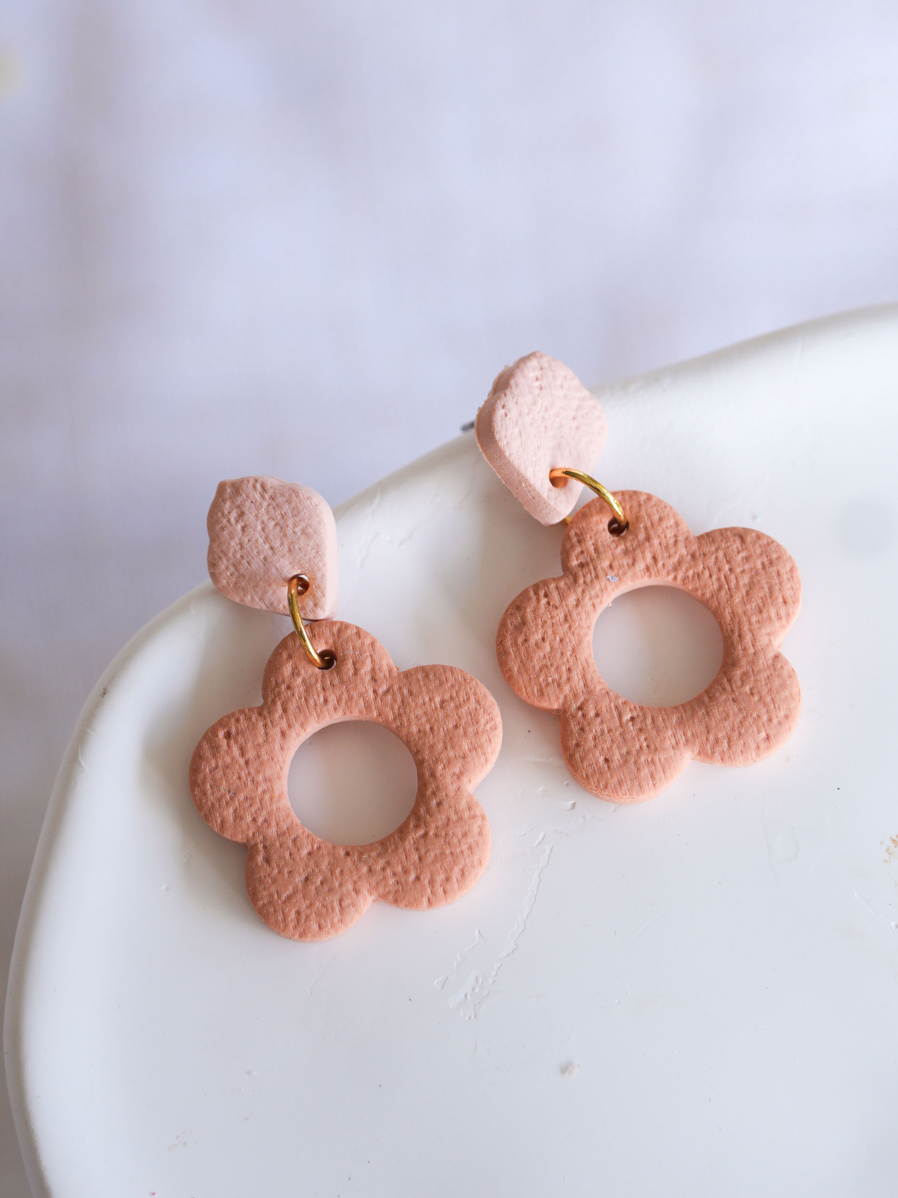 Brielle Polymer Clay Flower Dangle Earrings Bright & Muted | Choose Your Colour
