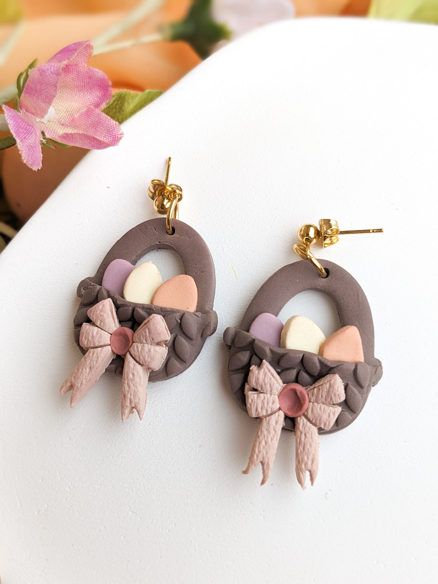 Easter Basket Dangle Earrings