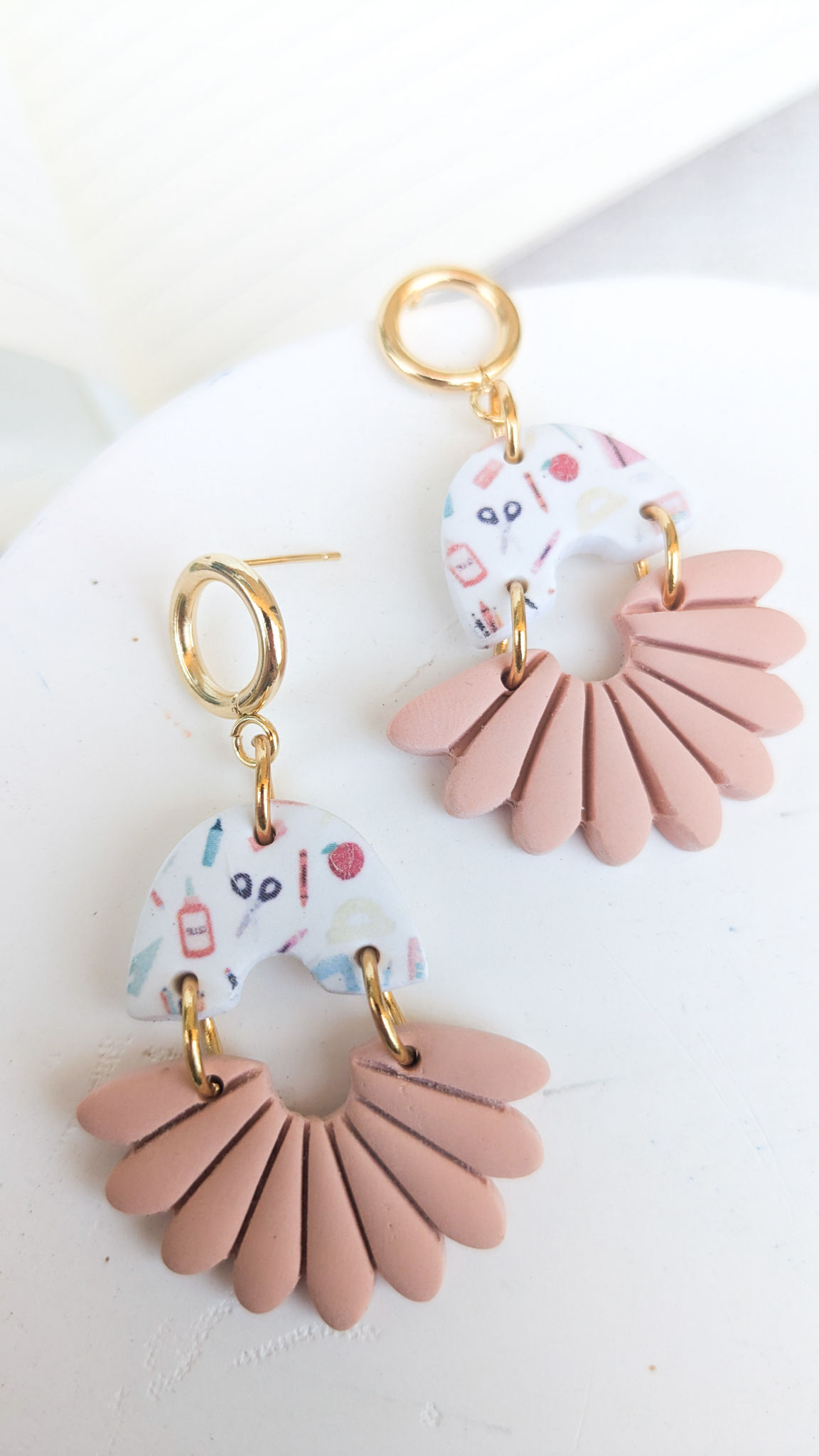 Teacher Print Organic Dangle Earrings