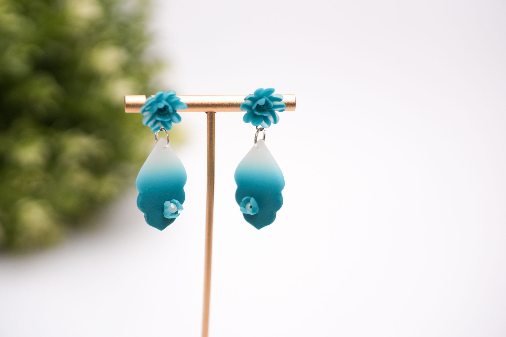 Ocean Horizon Flower Statement Earrings