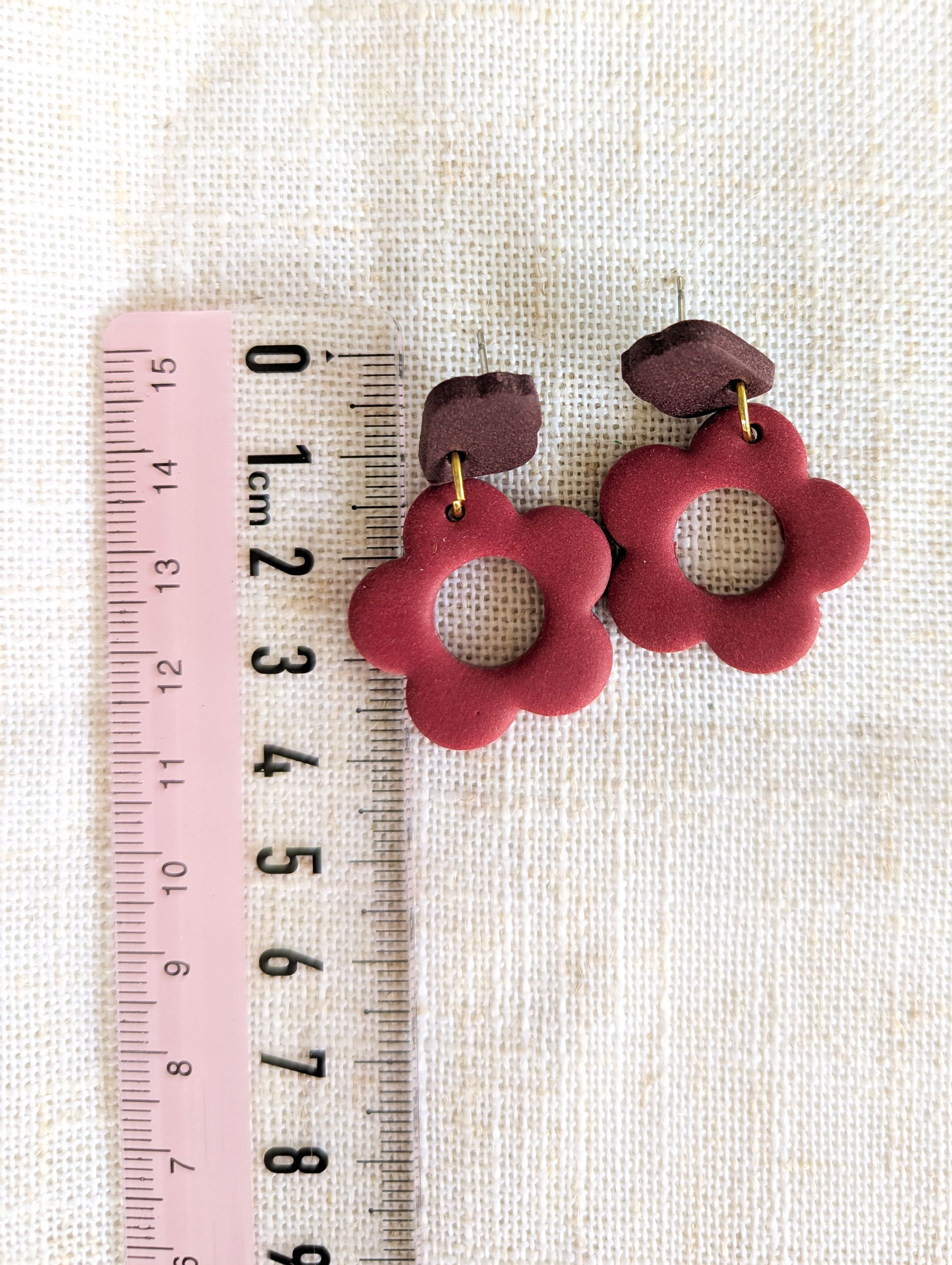 Brielle Polymer Clay Flower Dangle Earrings Neutral | Choose Your Colour