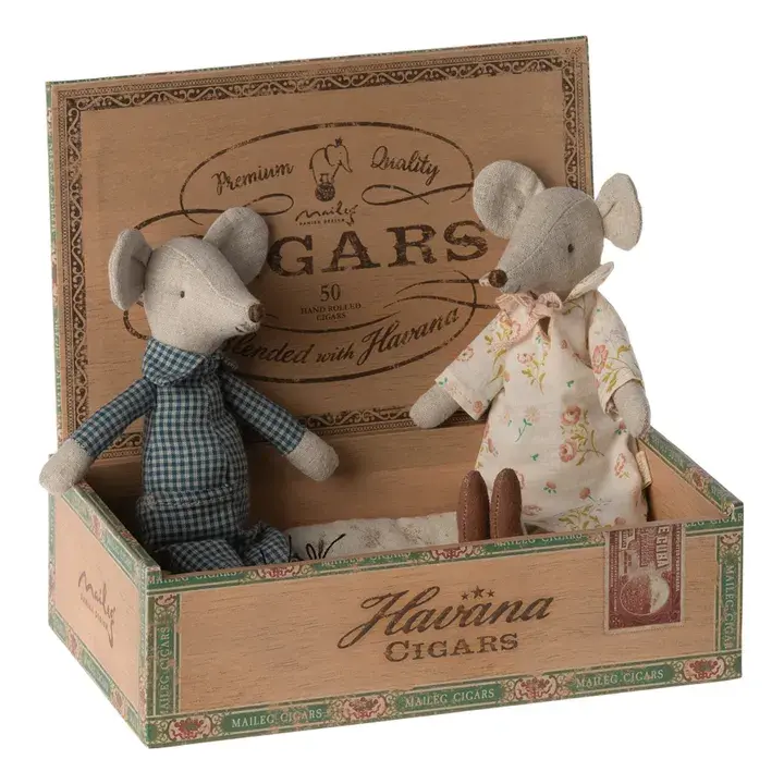 Miniature : Grand père et grand mère souris dans leur boîte