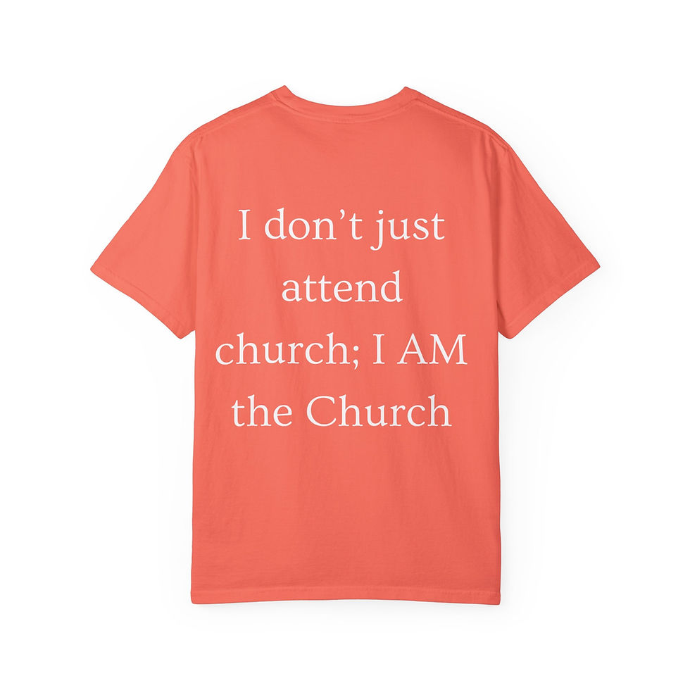 Thumbnail: I AM the church - Inspirational Unisex Garment-Dyed T-Shirt - 'Be The Church'