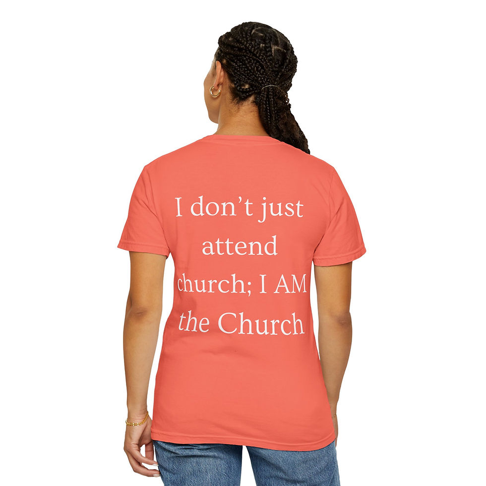 Thumbnail: I AM the church - Inspirational Unisex Garment-Dyed T-Shirt - 'Be The Church'