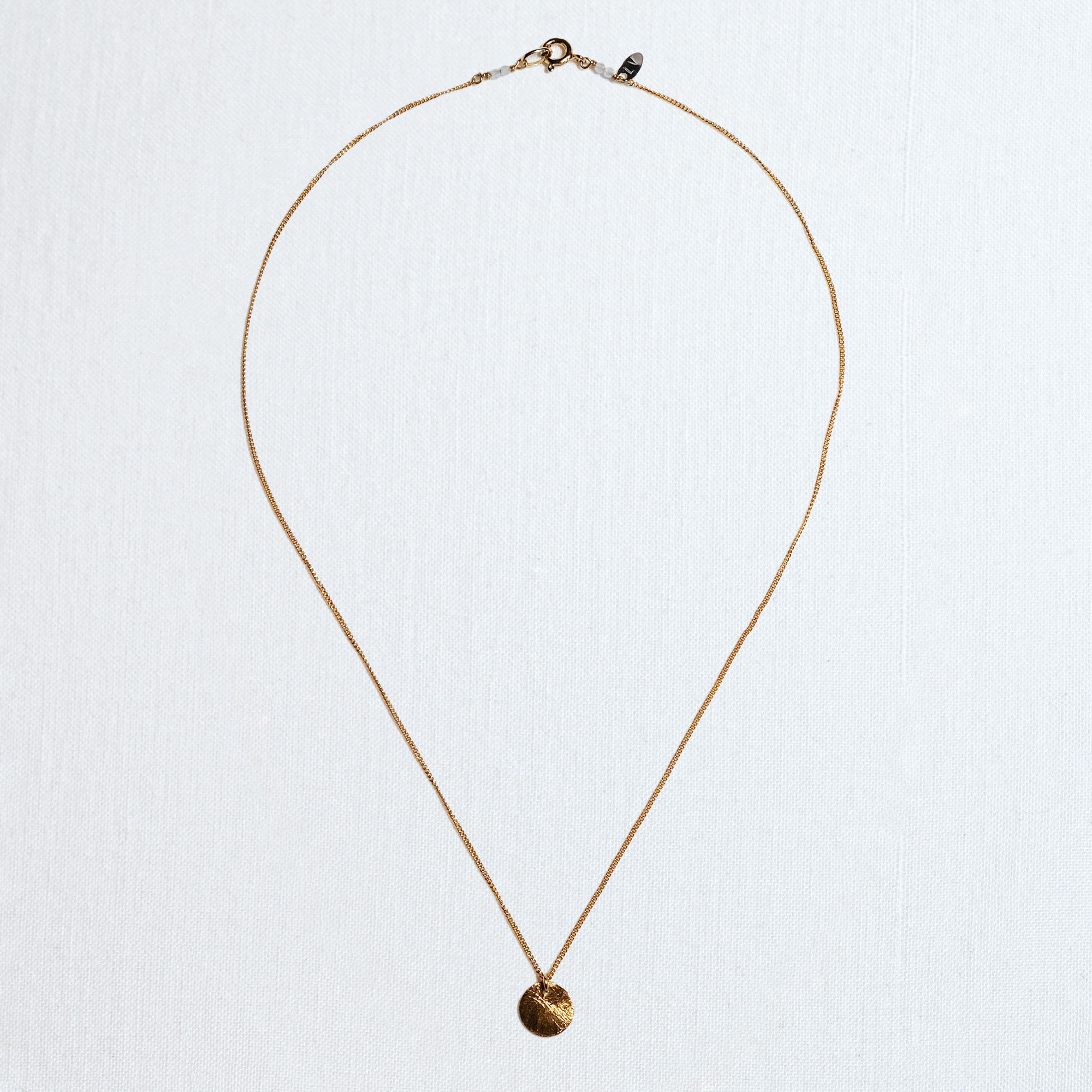 Ketting plaatje S Verguld zilver