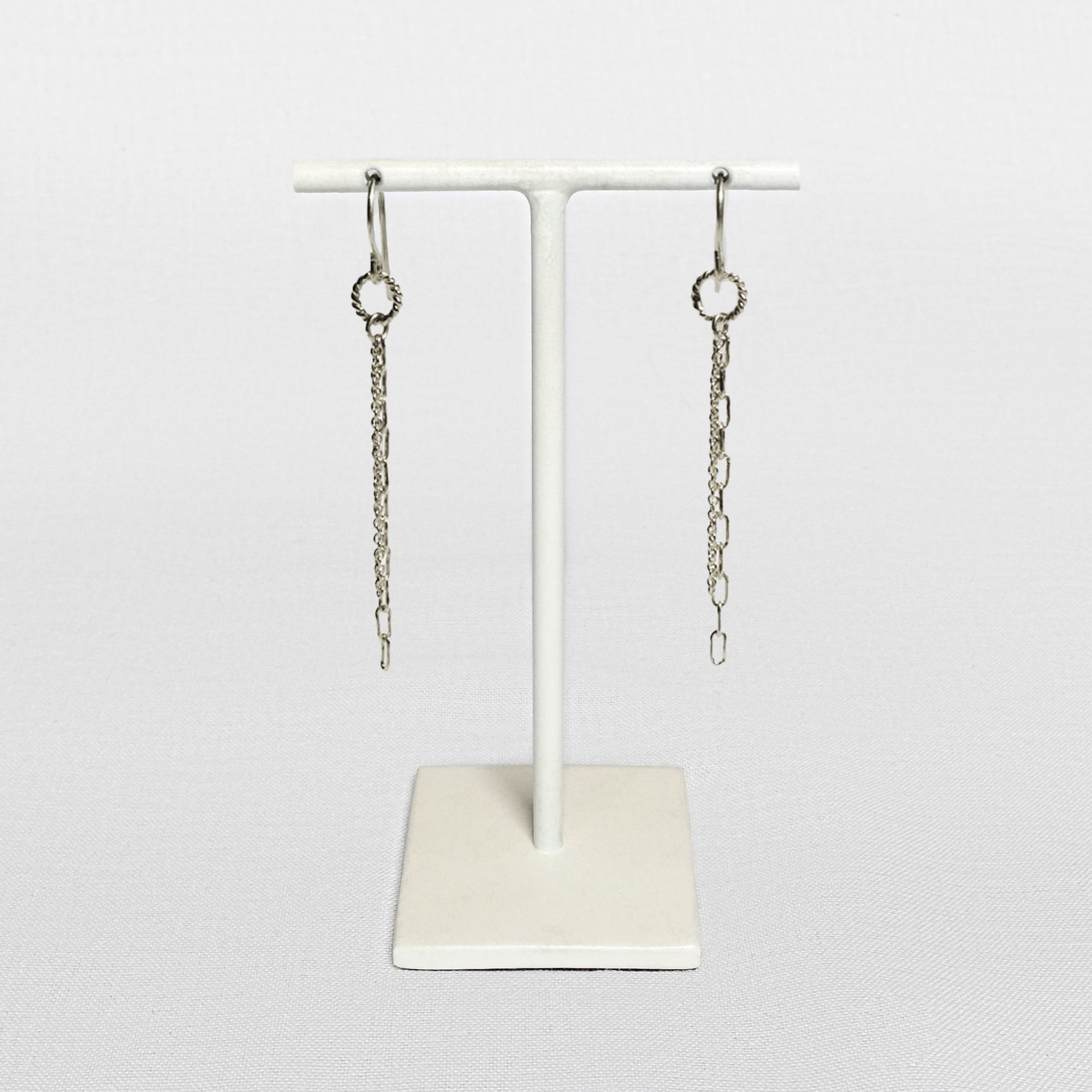 Zilveren oorhangers met dubbele schakel