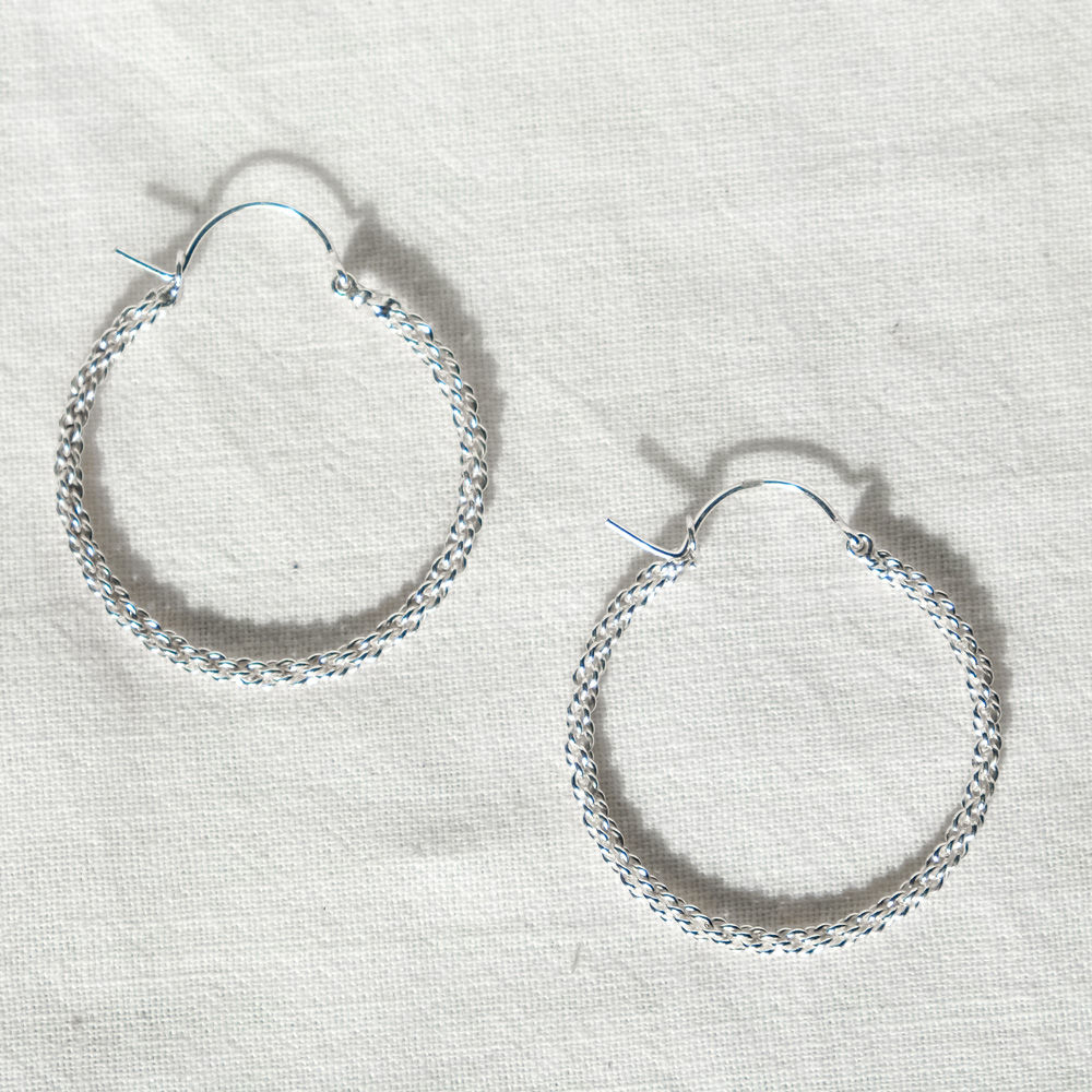 zilveren creool gevlochten 35mm