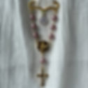 Elegant brooch with pink Swarovski pearls inspired by the Holy Spirit