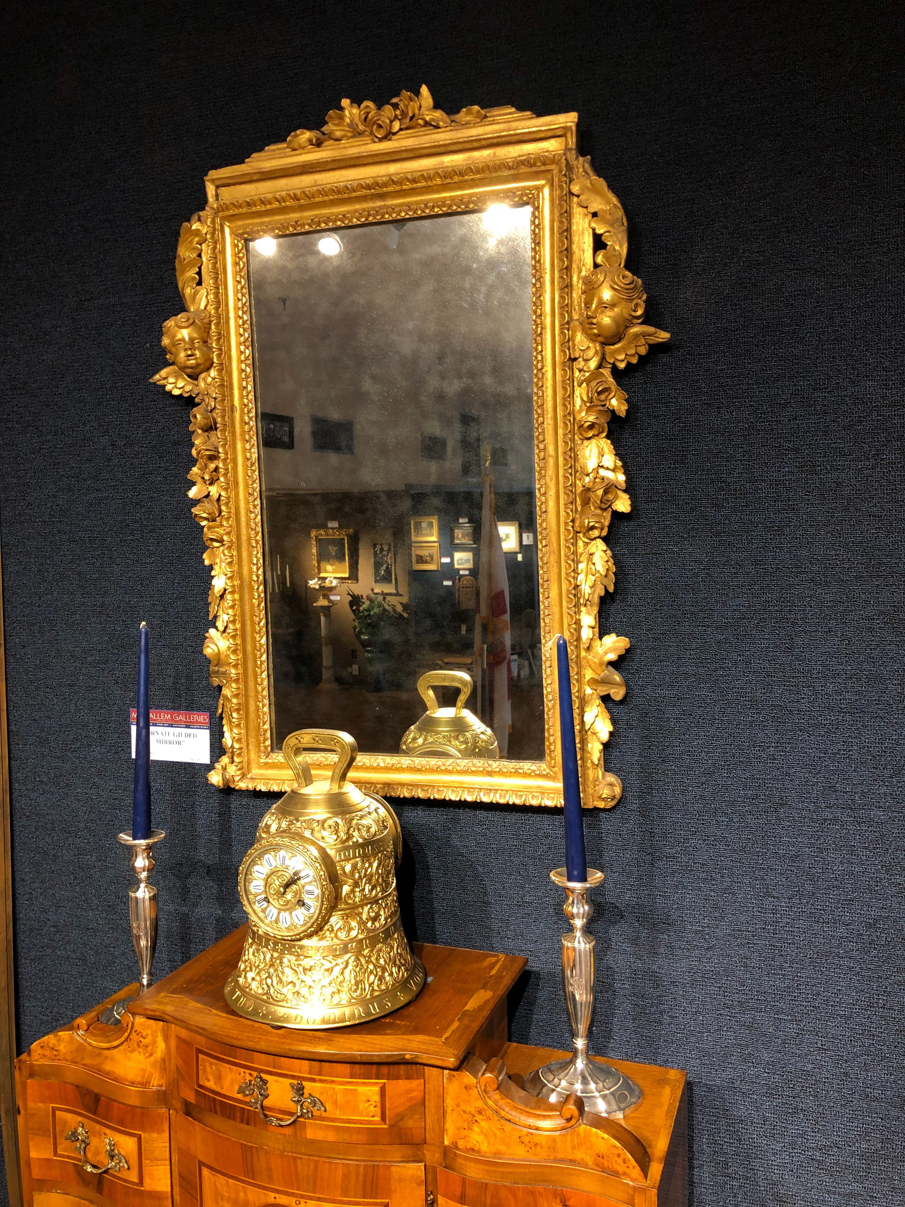 Antique Italian Ornate Gilded Mirror