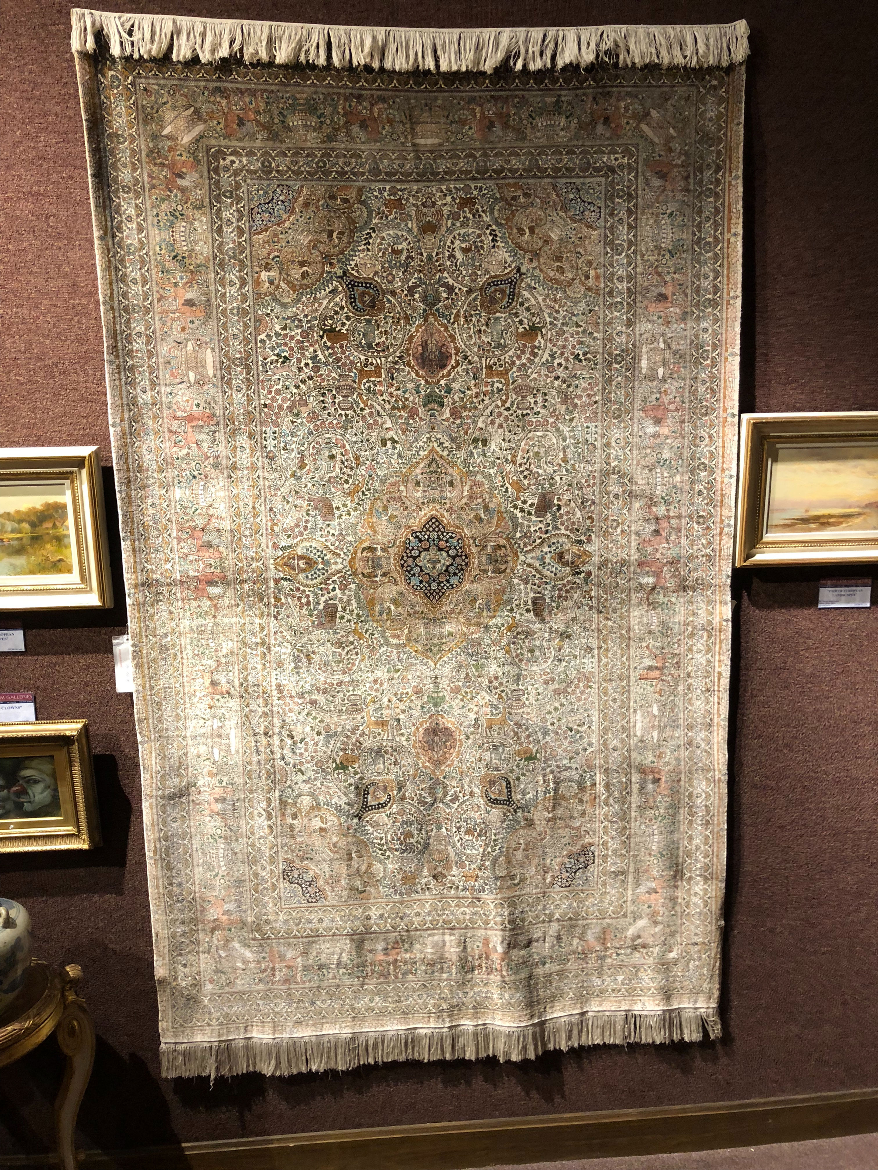 *SOLD* 4’10”X8’ Very Fine Silk on Silk Persian Silk Quom