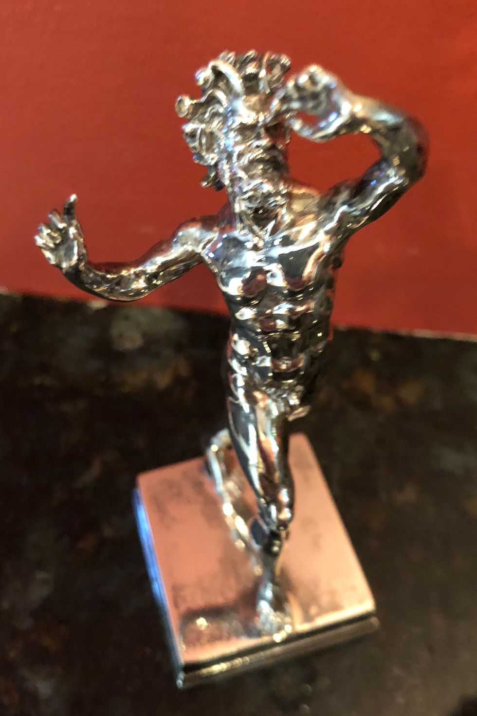 Antique Silver Baccus Statue