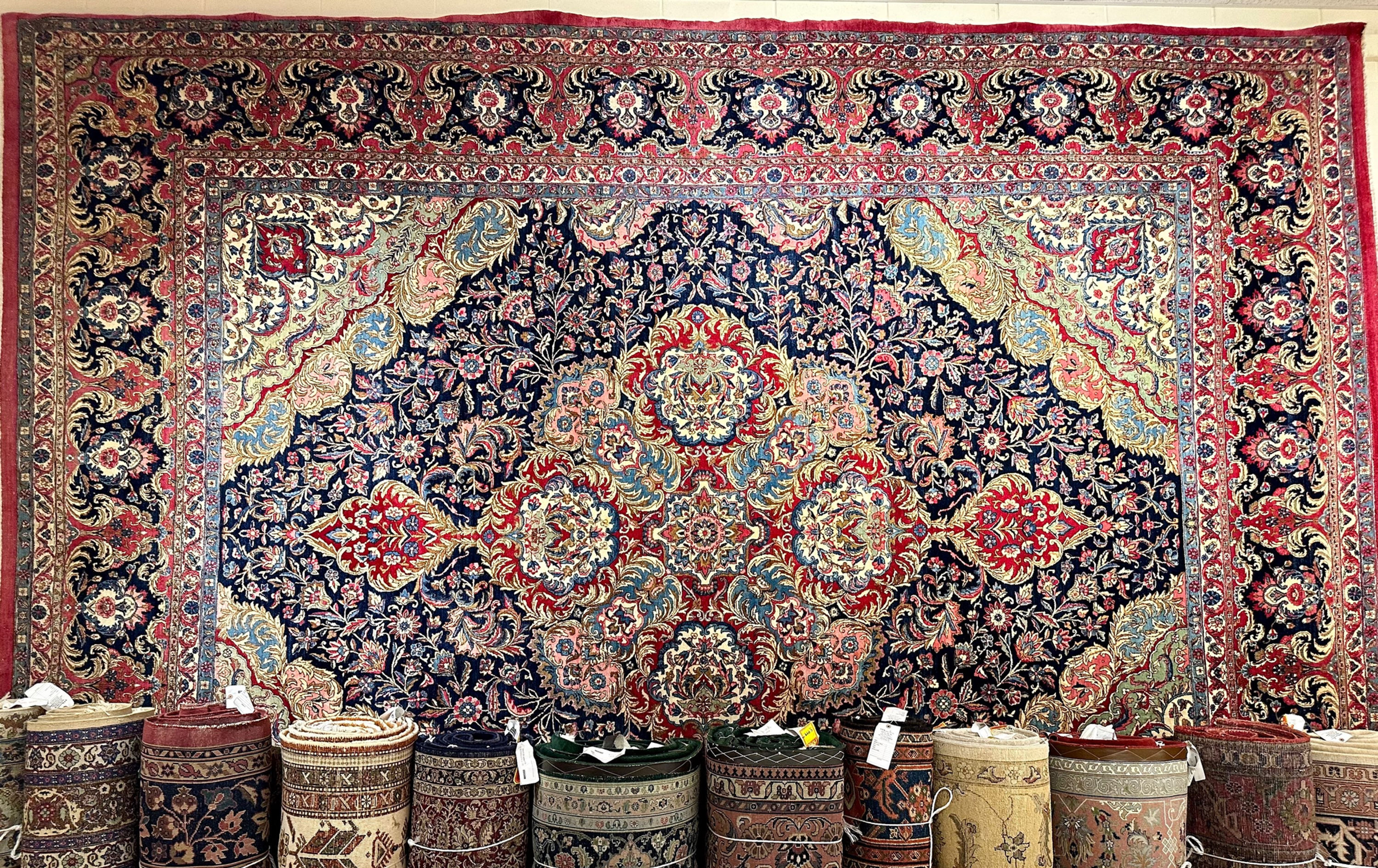 12’X15’6” Antique Persian Lavar Kerman