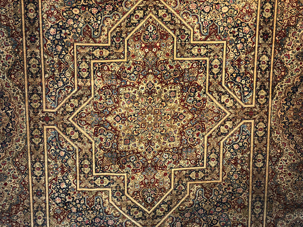 Thumbnail: *SOLD* 12’8”X15’8” Antique Atiyeh Kerman Mosque Design