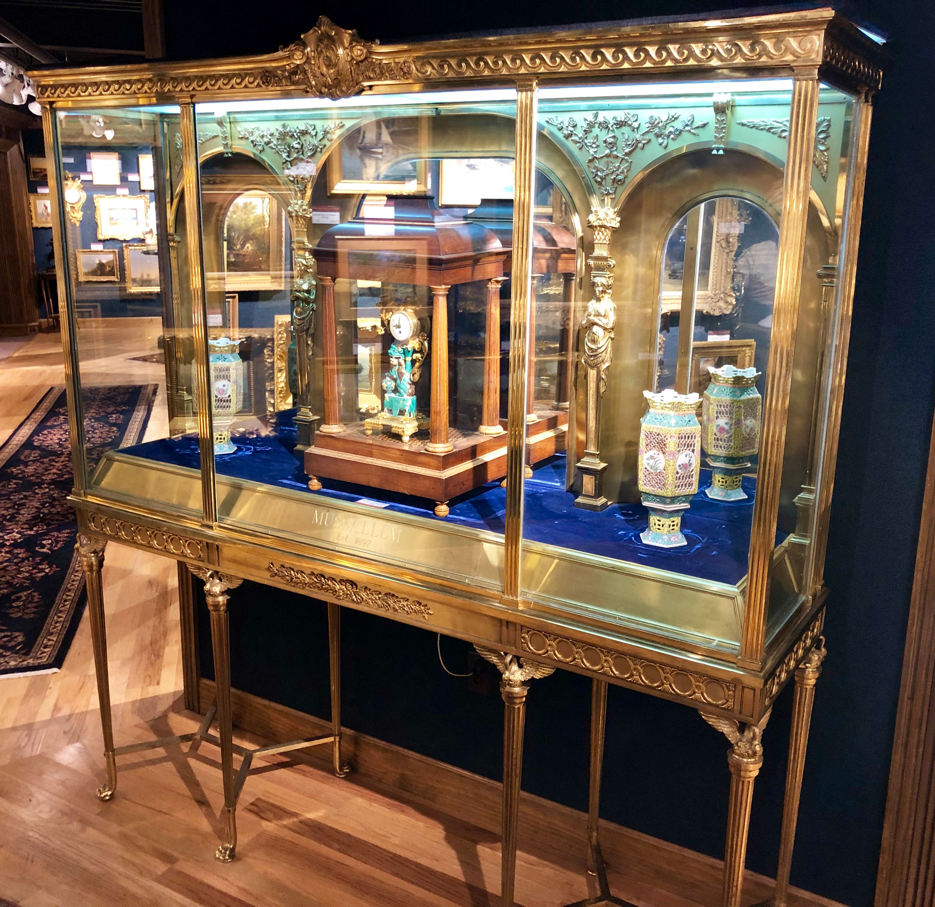Pair 18th Century Gilt Bronze Cabinets, Charles Pierrepoint