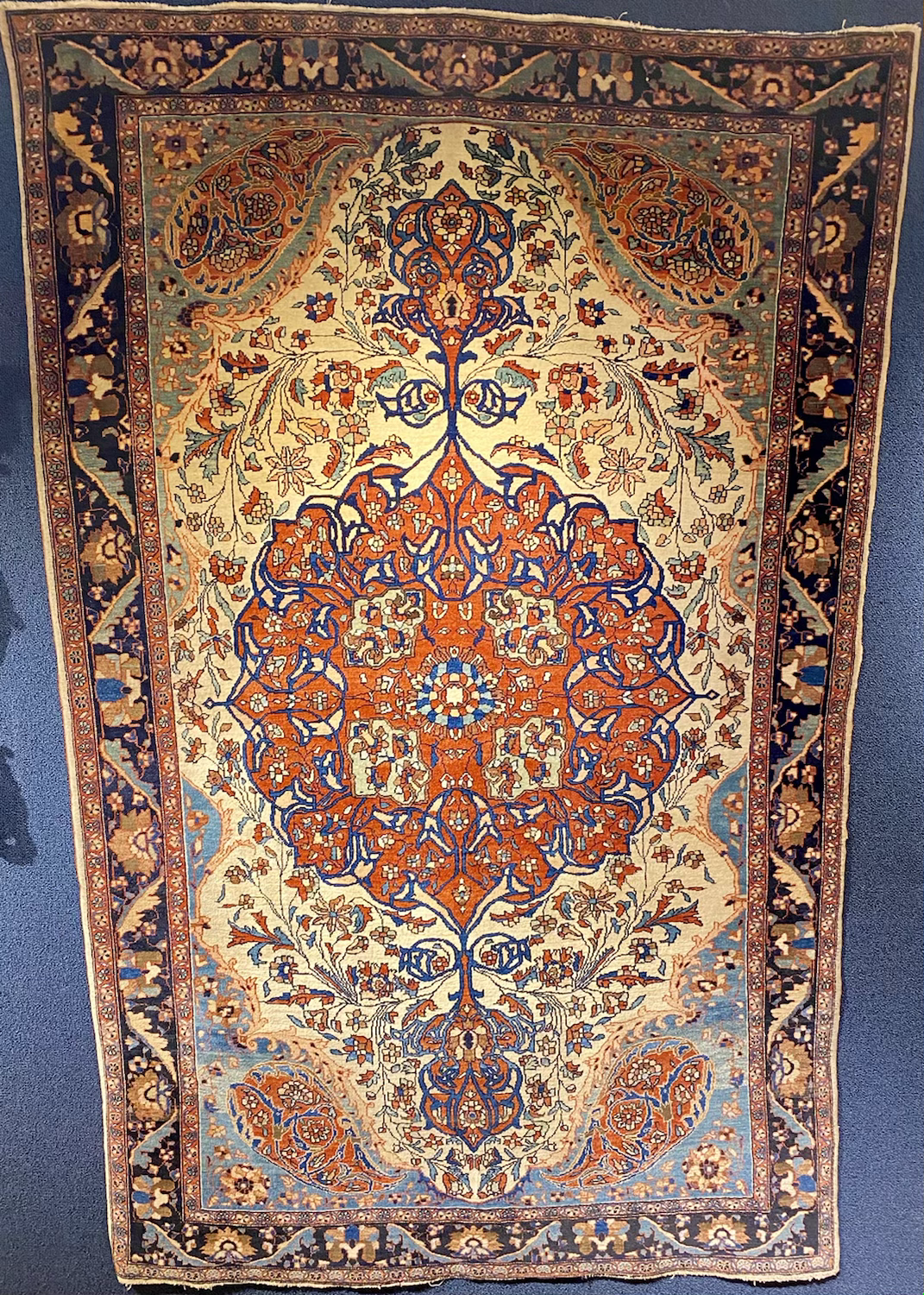 4’1”X6’8” Very Fine Antique Rare Persian Ferahan Sarouk