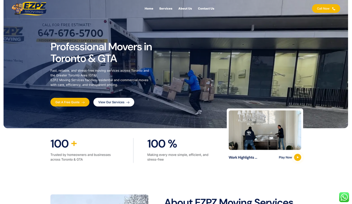 SEO for moving company in North York by upflo Agency