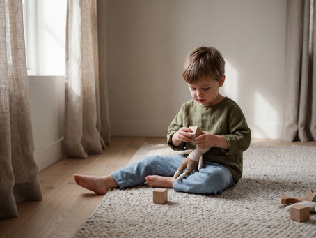 Child playing with toys in a nursery