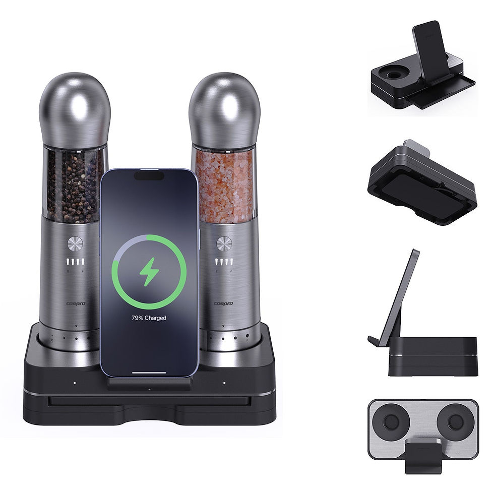 縮圖：COSPRO 2-in-1 Electric Salt and Pepper Grinder with Smart Phone Wireless Charger