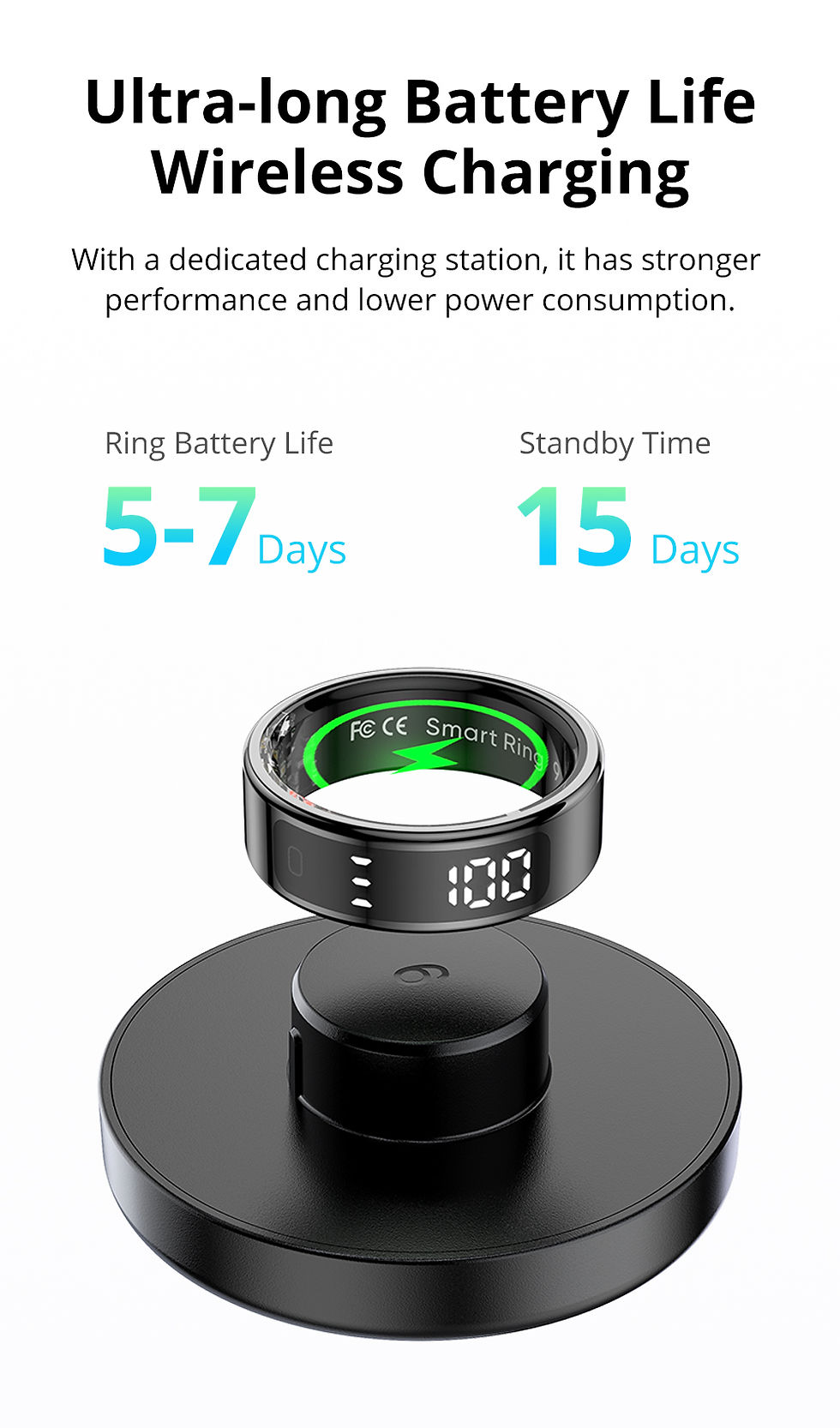 Thumbnail: New COLMI R12 Smart Ring, Wireless Charging, Display and Touch, Health Manager, 