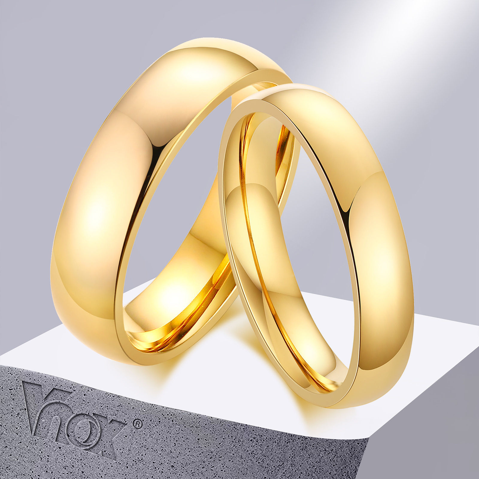 Vnox Anti Scratch Tungsten Wedding Rings for Women Men Simple Classic Wedding Ba