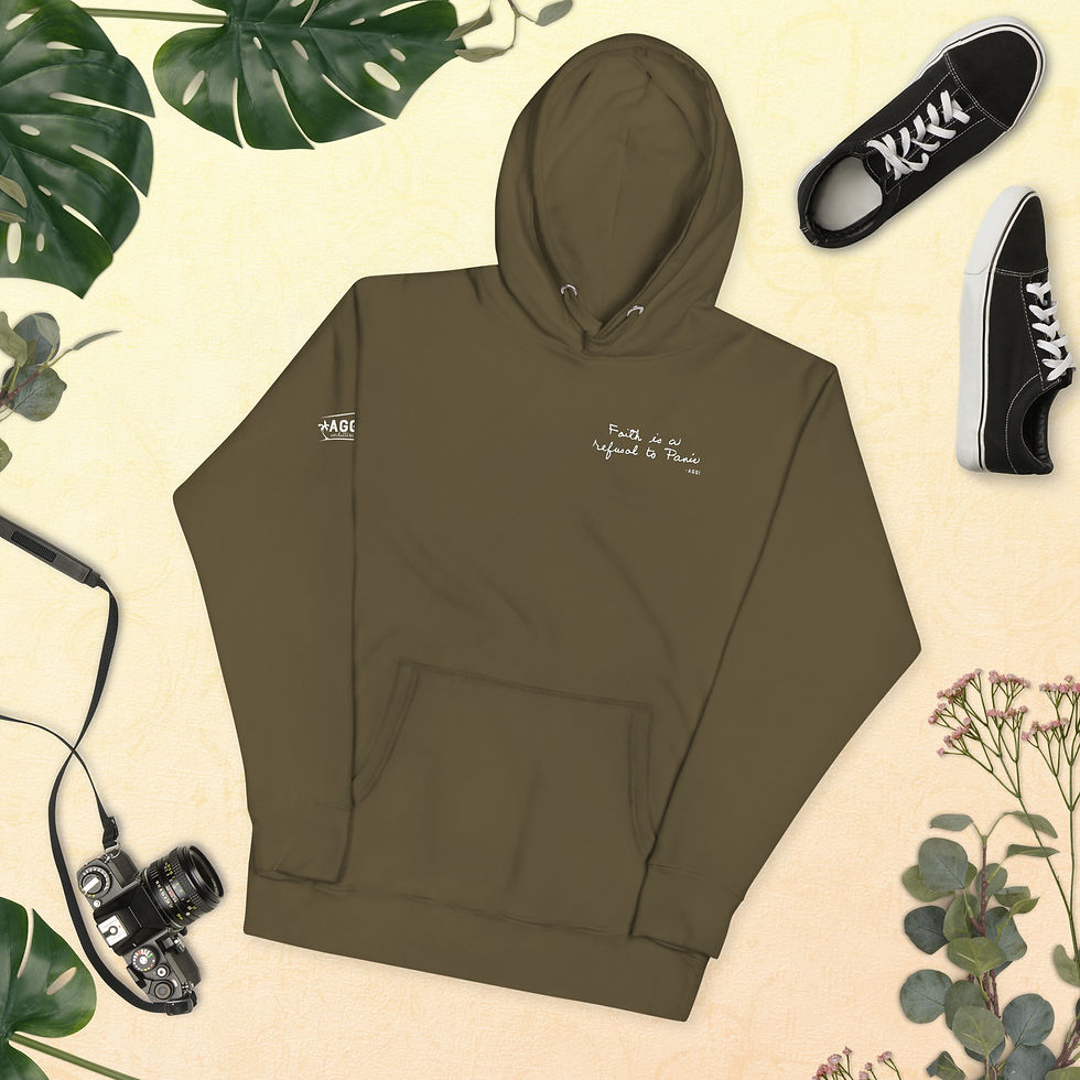 Thumbnail: Faith is a Refusal to Panic Unisex Hoodie