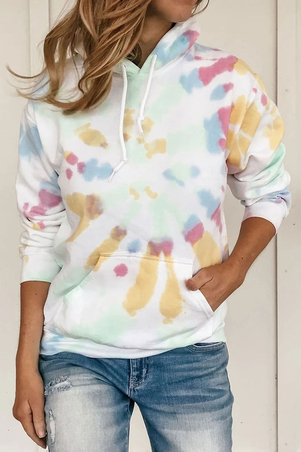 Thumbnail: Multicolor Tie Dye Pattern Hoodie