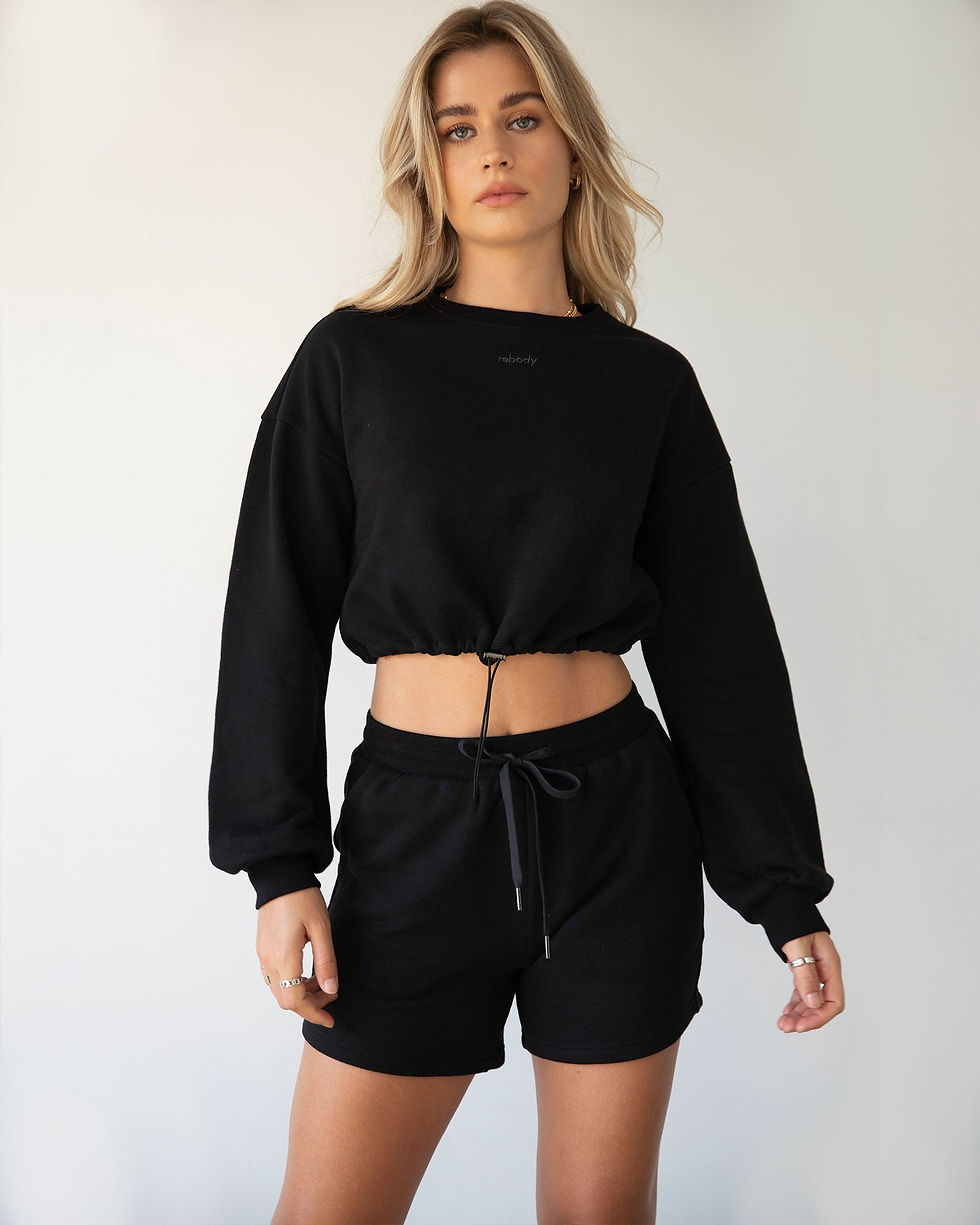 Thumbnail: Rebody Puff Sleeve Crop Sweatshirt