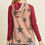 Thumbnail: Brushed Hacci Sleeve Rib Detail Star Print Hoodie