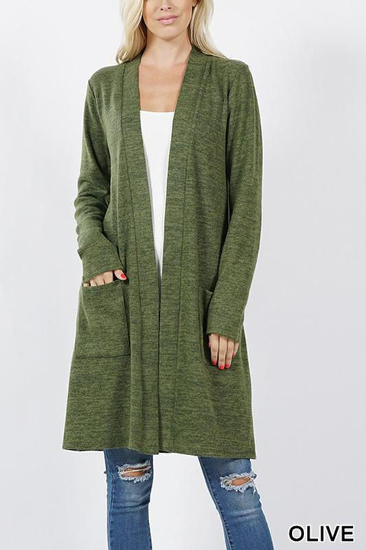 Thumbnail: Brushed Sweater Pocket Cardigan