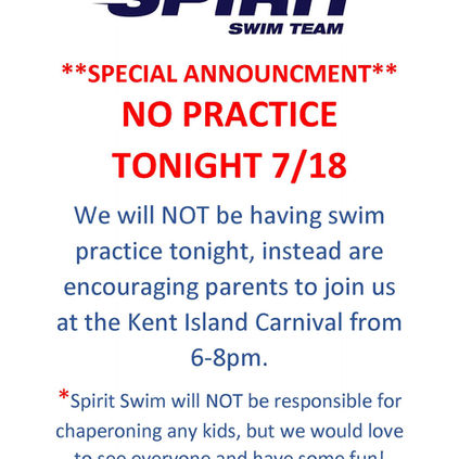 NO PRACTICE TONIGHT (7/18)