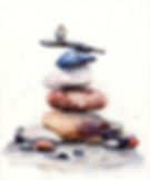 Watercolour pebble stack