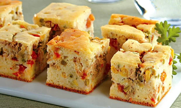 Foto de uma torta de atum bem bonita
