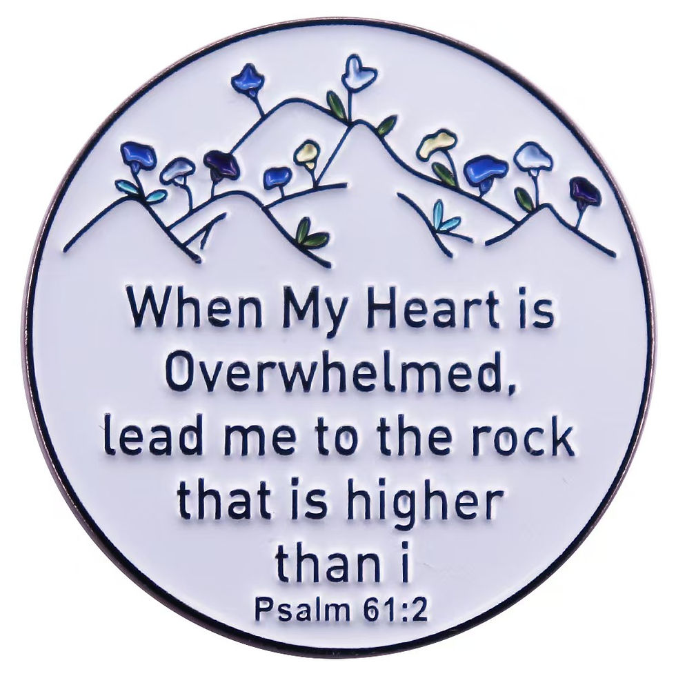 Thumbnail: 诗篇61:2徽章 Psalm 61:2 Rock Higher Than I Christian Scripture Badge