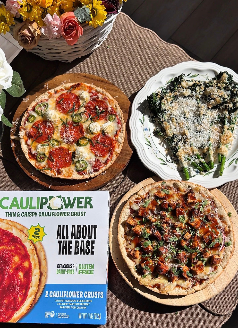 Pizza 2 ways + a Broccolini Caesar