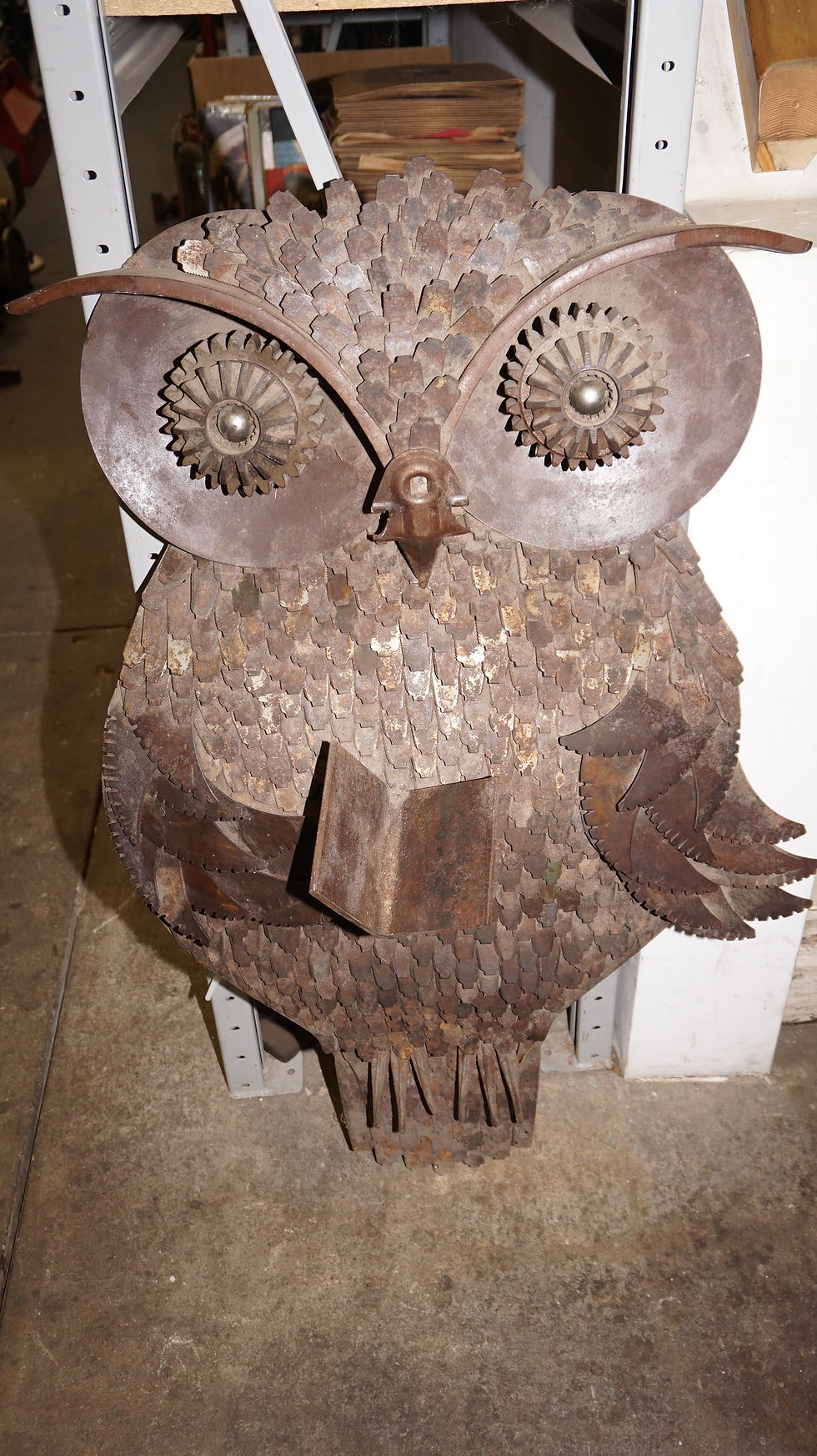 Thumbnail: Vintage Recycled Metal Owl Sculpture