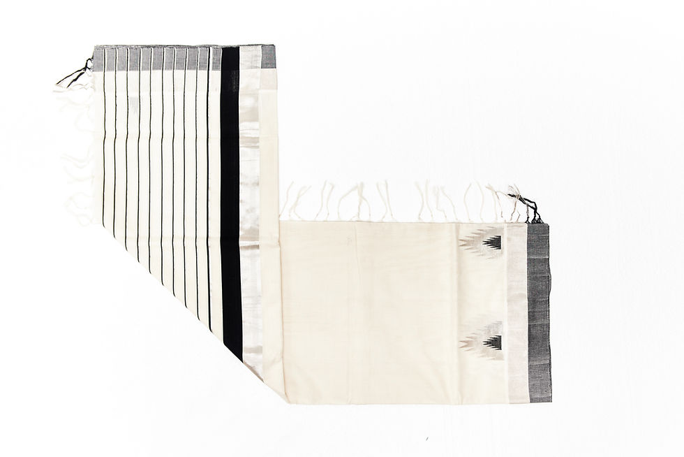 Thumbnail: Handloom Black and Silver Kasav Kerala Saree latest style with temple design