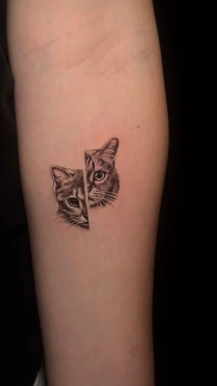 Ankara'da yapılan minimal kedi dövmesi.
