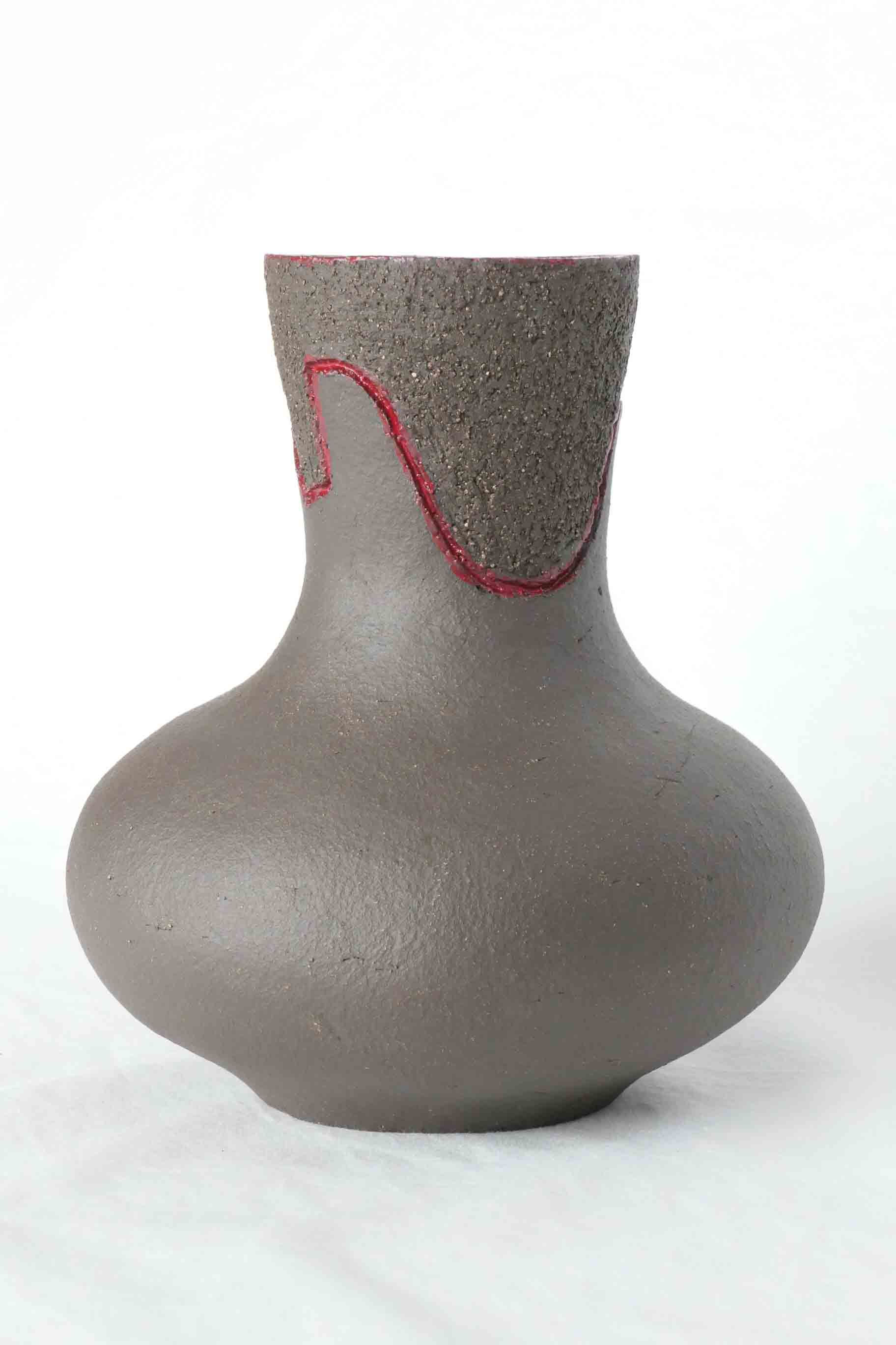 Vase black/red