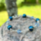 Feel protected and calm wearing Blue electroplated hematite bracelet gemstone beads