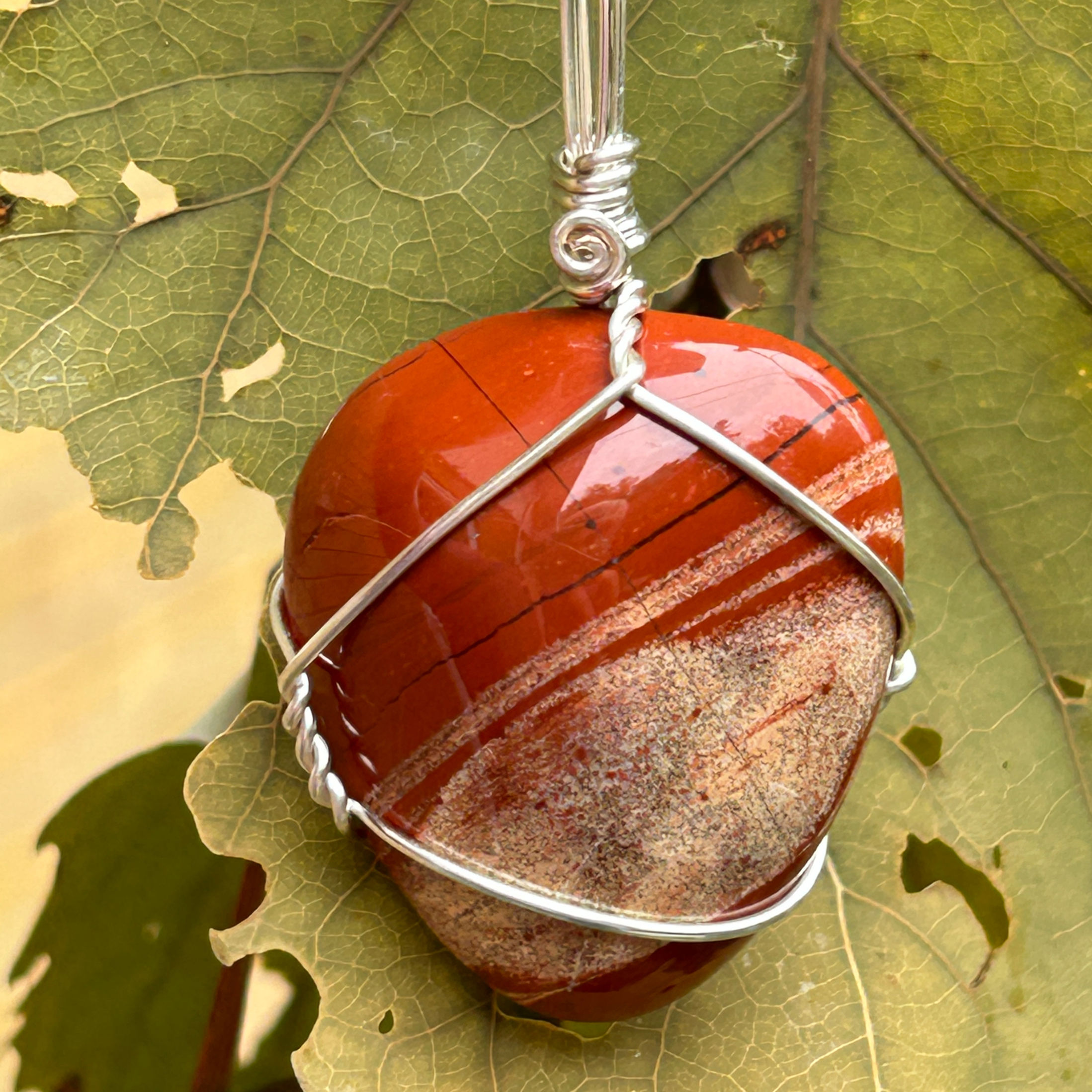 Canadian made healing crystal red Jasper jewelry by Wicked Stones for high energy, confidence and protection