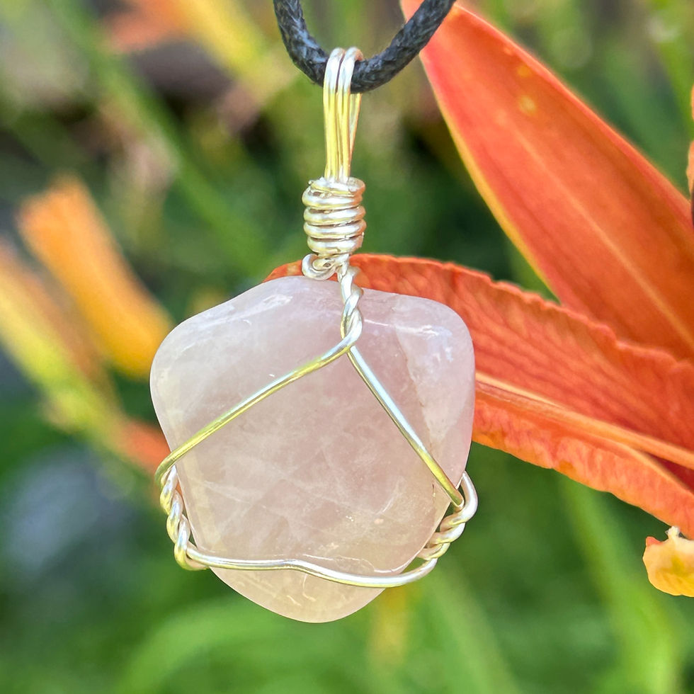 Canadian made rose quartz healing crystal jewelry for heart healing by Wicked Stones