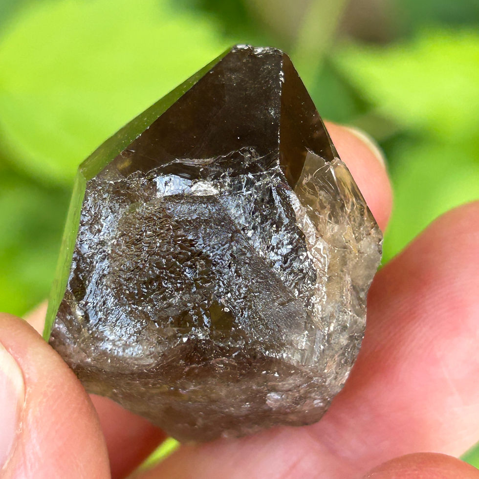 Thumbnail: Smoky quartz healing crystal point for peaceful, calm grounded energy.  Canadian healing crystals at Wicked Stones
