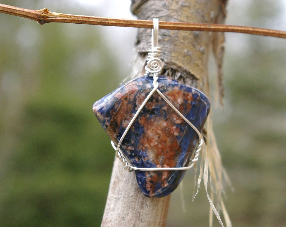 Thumbnail: Bancroft ontario sodalite healing crystal jewelry by Wicked Stones in Canada
