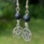 Black onyx pentacle earrings for powerful protection and defensive energy by Wicked Stones in Canada