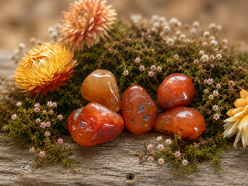 Carnelian healing crystal jewelry and gemstones at Wicked Stones in Canada